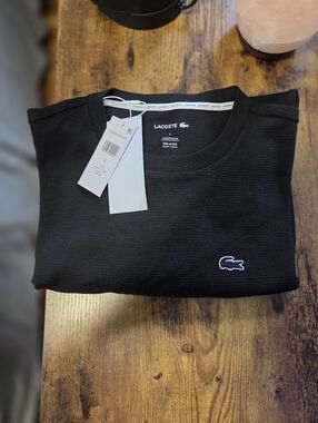 Lacoste Black Waffle Knit Long Sleeve